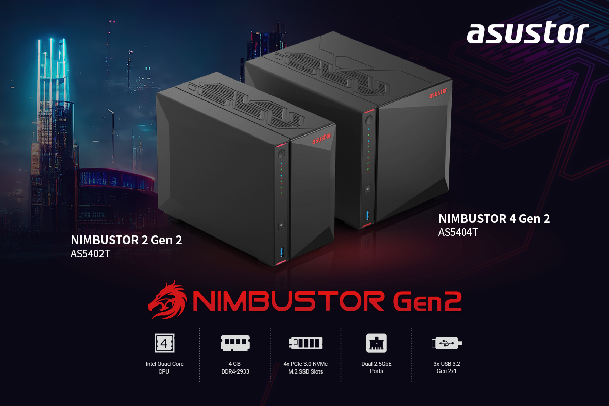 ASUSTOR présente sa nouvelle gamme de NAS Nimbustor Gen 2, performances et capacités améliorées au RDV