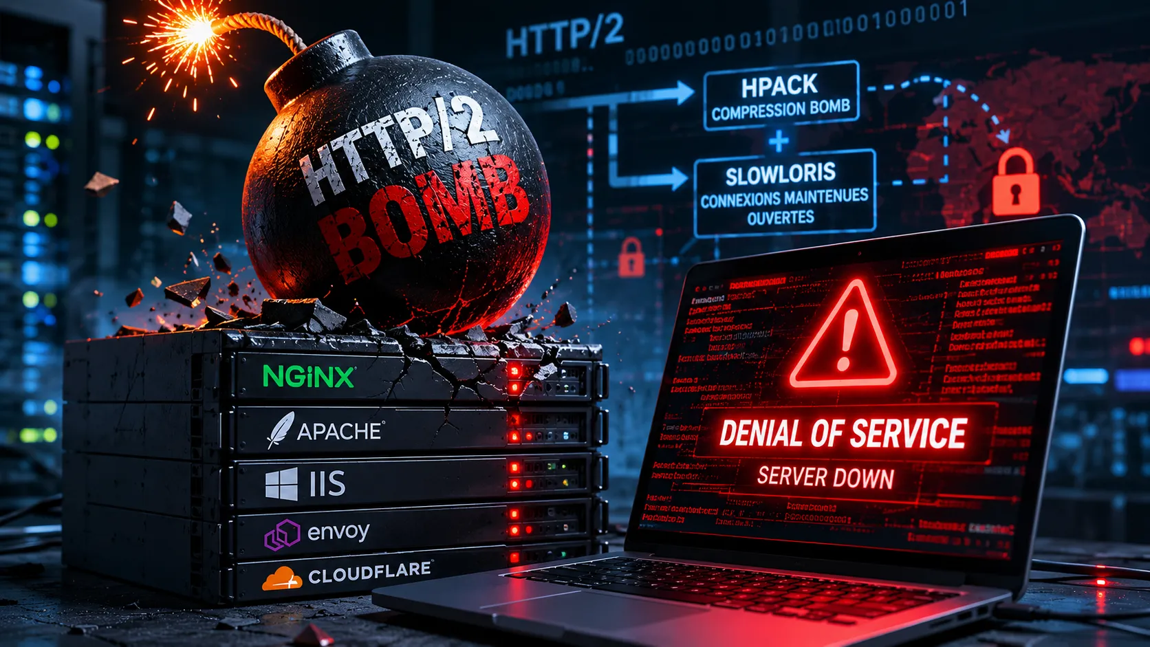 HTTP/2 Bomb : une nouvelle attaque DoS menace NGINX, Apache, IIS, Envoy et Cloudflare Pingora