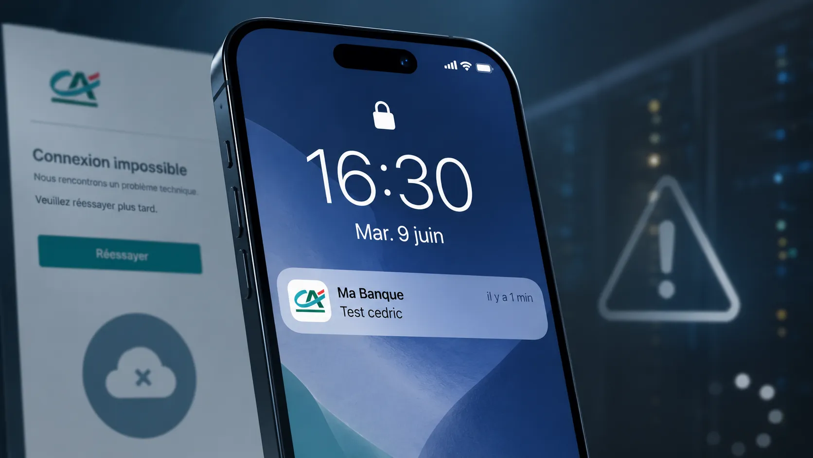 Crédit Agricole : la notification « Test cedric » était bien une erreur interne