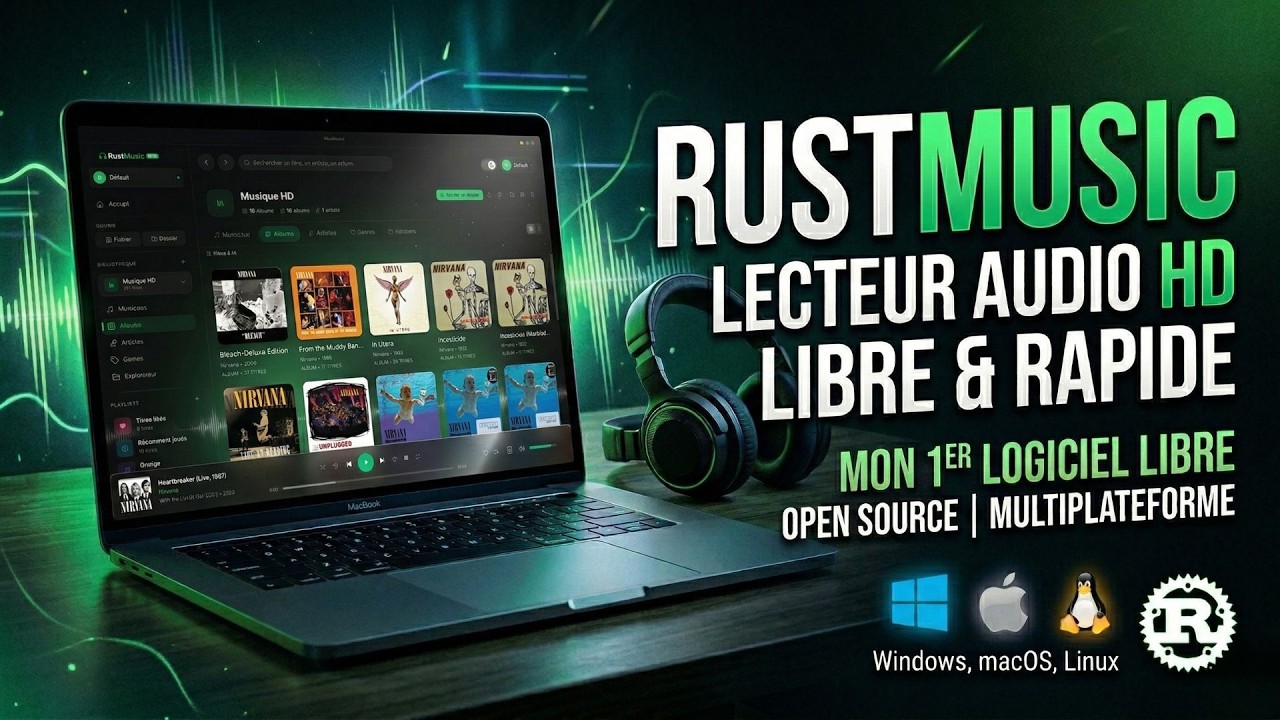 RustMusic : Mon 1er Logiciel Libre , Lecteur Musical HD Multiplateforme (Windows, macOS, Linux)