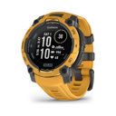 Garmin Instinct 3, Solar - Montre GPS connectée avec écran Solaire – Jaune avec Bracelet Silicone Jaune Or/Gris – Boîtier 45 mm