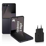Smartphone  Samsung Galaxy Z Flip7 - 512 Go, Chargeur Secteur Rapide 25W Inclus - Noir Absolu, Version FR