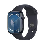 Smartwatch Apple Watch Series 9 45 mm GPS avec boîtier Aluminium et Bracelet Sport Minuit (M/L).
