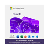 Abonnement 12 mois Microsoft 365 Famille 6 utilisateurs | Jusqu'à 6To de Stockage Onedrive | Renouvellement automatique via amazon