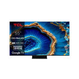 TV QLED Mini LED TCL 55C805 139 cm 4K UHD Google TV Aluminium brossé  (ODR 100 €)
