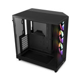 Boîtier Moyen-Tour NZXT H6 Flow RGB, comprend 3 Ventilateurs 120 mm RGB | Panneaux panoramiques en Verre | Noir
