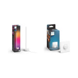 Philips Hue White and Color Ambiance, Lampe à poser Gradient Signe Blanc, compatible Bluetooth, fonctionne avec Alexa, Google Assistant & Hue Smart Button bouton télécommande intelligent connecté