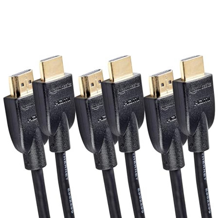 Amazon Basics - Lots de 3 cables câbles HDMI mâle A 2.0 haut 1,8 m