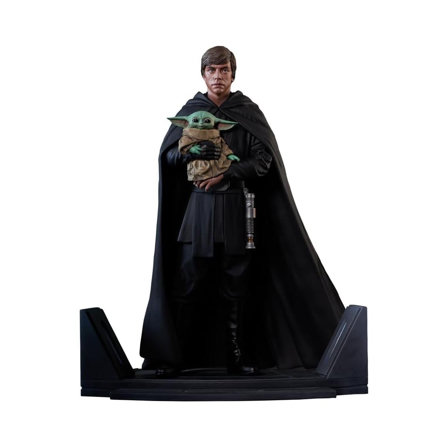 Figurine Diamond Select Toys Diamond Star Wars Premier Collection: The Mandalorian - Luke Skywalker and Grogu Statue