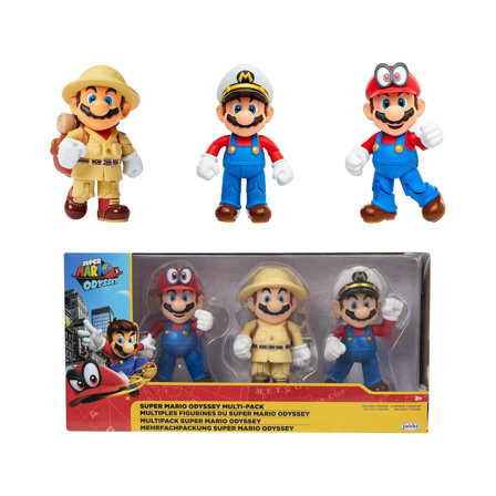 Nintendo Jakks Pacific - Super Mario Odyssey - Pack 3 Figurines Mario - 10 cm