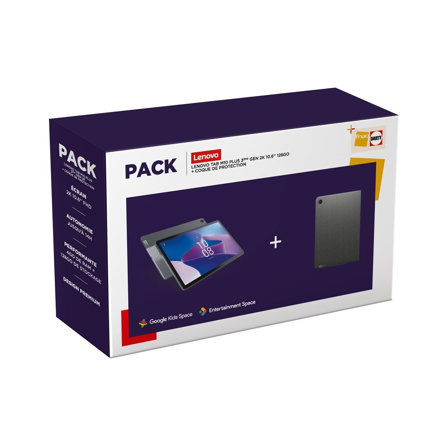 Pack Exclusif M10 Lenovo 3ème Génération : Tablette Tactile 128Go avec Processeur Snapdragon SDM680 en Gris et Coque de Protection Incluse