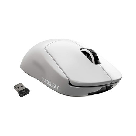 Souris Gaming sans Fil Logitech G PRO X SUPERLIGHT , Capteur Gaming HERO 25K, 25 600 PPP - Blanche