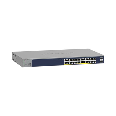 NETGEAR (GS724TP V3) Smart switch Ethernet PoE Web Manageable 26 ports Gigabit via cloud Insight 2 ports SFP 1 Gigabit