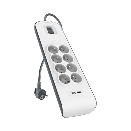 Multiprise/Parafoudre 8 Prises Belkin - BSV804ca2M avec 2 Ports USB