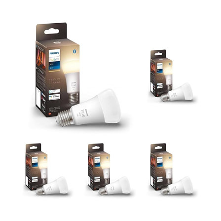 Lot de 5 Philips Hue White 75W - 1100 lumen - ampoules LED connectée E27