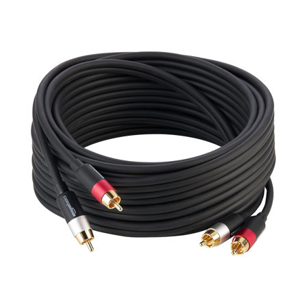 Amazon Basics Câble audio RCA 2 prises 2 mâles, 7.5 m, Noir