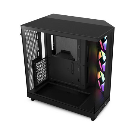 Boîtier Moyen-Tour NZXT H6 Flow RGB, comprend 3 Ventilateurs 120 mm RGB | Panneaux panoramiques en Verre | Noir