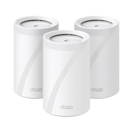 TP-Link Deco WiFi 7 Mesh BE9300 Deco tri-Bande BE65(3-Pack), Port Ethernet/Fibre 2,5 Gbit/s, Vitesse WiFi jusqu'à 9 Gbit/s, WPA3, canaux 320 MHz, 6 GHz