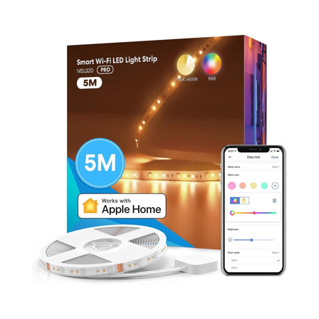 Ruban à LED Connecté WiFi, 5M RGBWW Bande Lumineuse Intelligente