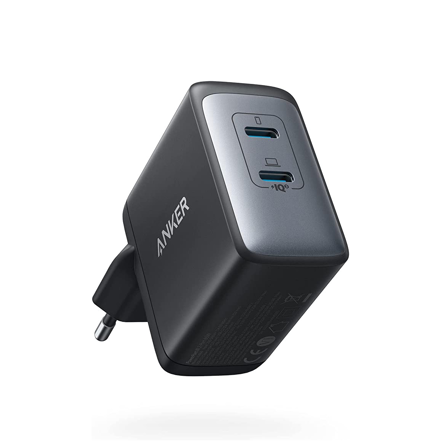 Chargeur Anker PowerPort III 65 W 2 Ports USB-C avec Puissance de Charge Rapide, Compatible avec MacBook Pro/Air, iPad Pro, iPhone 13/12, Pixel