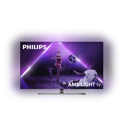 TV Philips Ambilight 55OLED856 55" 4K UHD OLED avec Android TV coloris Gris métallique