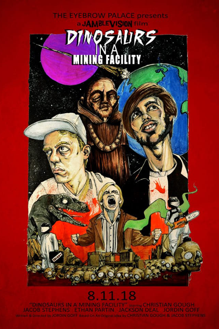 dinosaurs in a mining facility