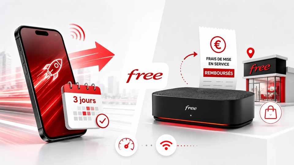 Free accélère la portabilité mobile et propose le remboursement des frais Freebox en boutique