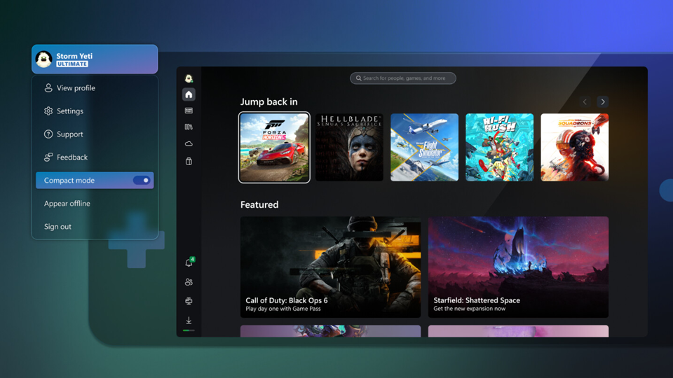 Project Rainway : Microsoft travaille sur une UI cross-plateforme et une console portable Xbox