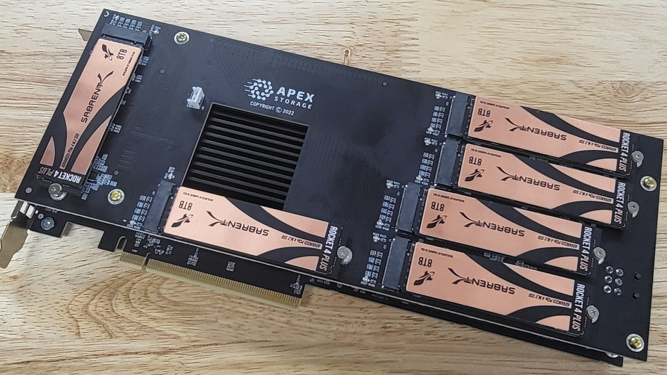 Sabrent et Apex Storage propose une solution de stockage Nvme de 168 To !