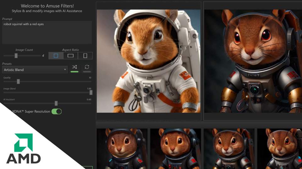 AMD présente Amuse 2.0 Beta : Logiciel de génération d'images par IA pour PC